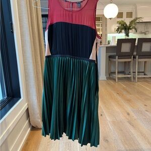 Scotch & Soda Red, Black, and Green Midi Dress